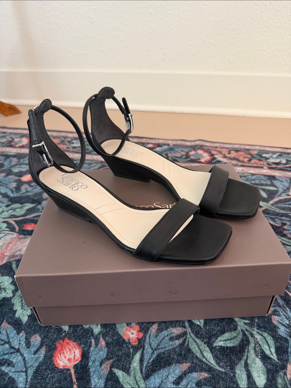 Franco Sarto Ankle-Strap Wedge Sandals - 7.5 / 8